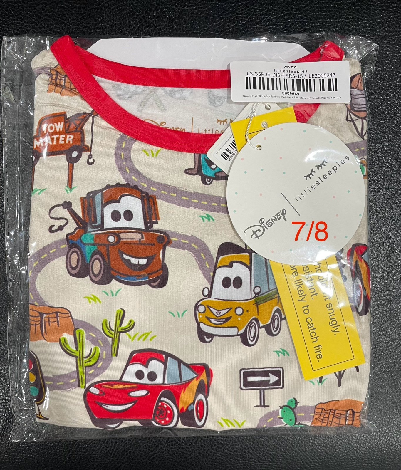 Little Sleepies Cars Radiator Springs PJ Shorts Set 7/8