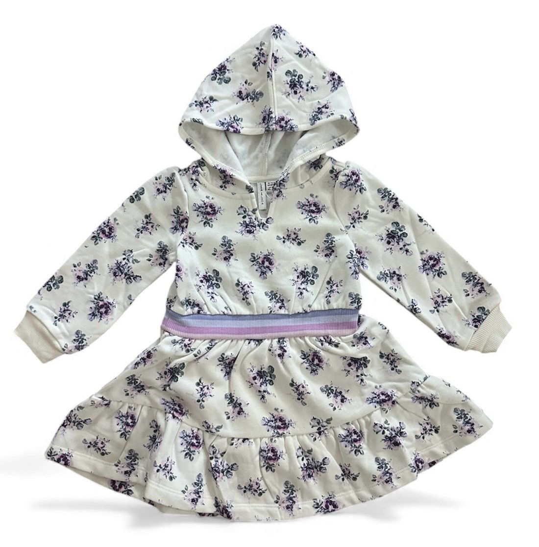 *New* Janie and Jack Floral Hooded Fleece Dress Girls 18-24 Months