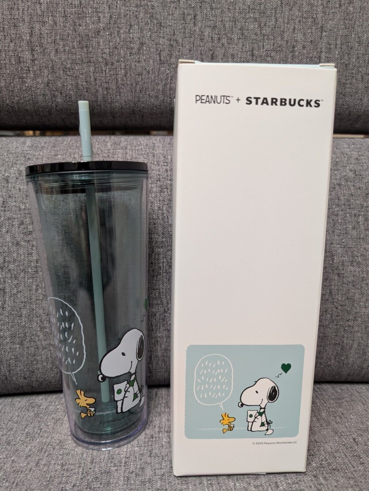 Ready to ship - PEANUTS X STARBUCKS Love Plastic Cold Cup 24oz Snoopy Woodstock