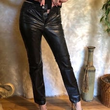 Rocker Biker Boot-Cut Leather pants
