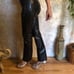 Rocker Biker Boot-Cut Leather pants