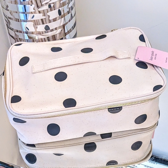New Kate Spade Polka Dot Zipper Lunch Tote Bag