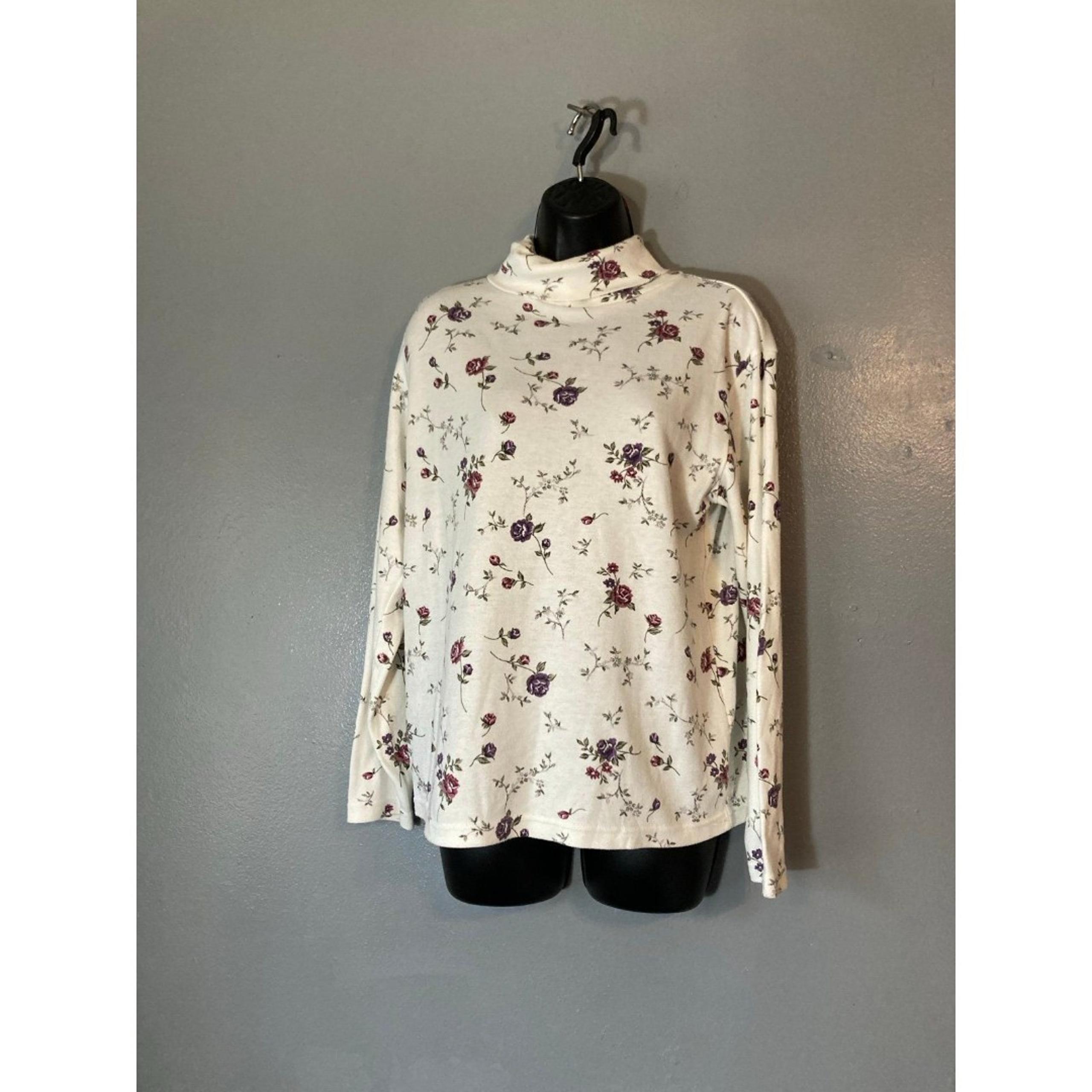 Fashion bug white floral turtleneck top