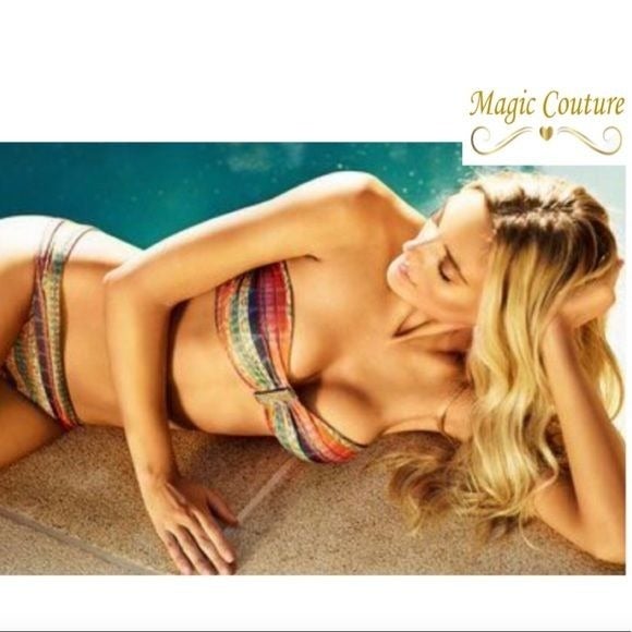 VIX Paula Hermanny Potira Bandeau Bikini Top and Flip Bottoms