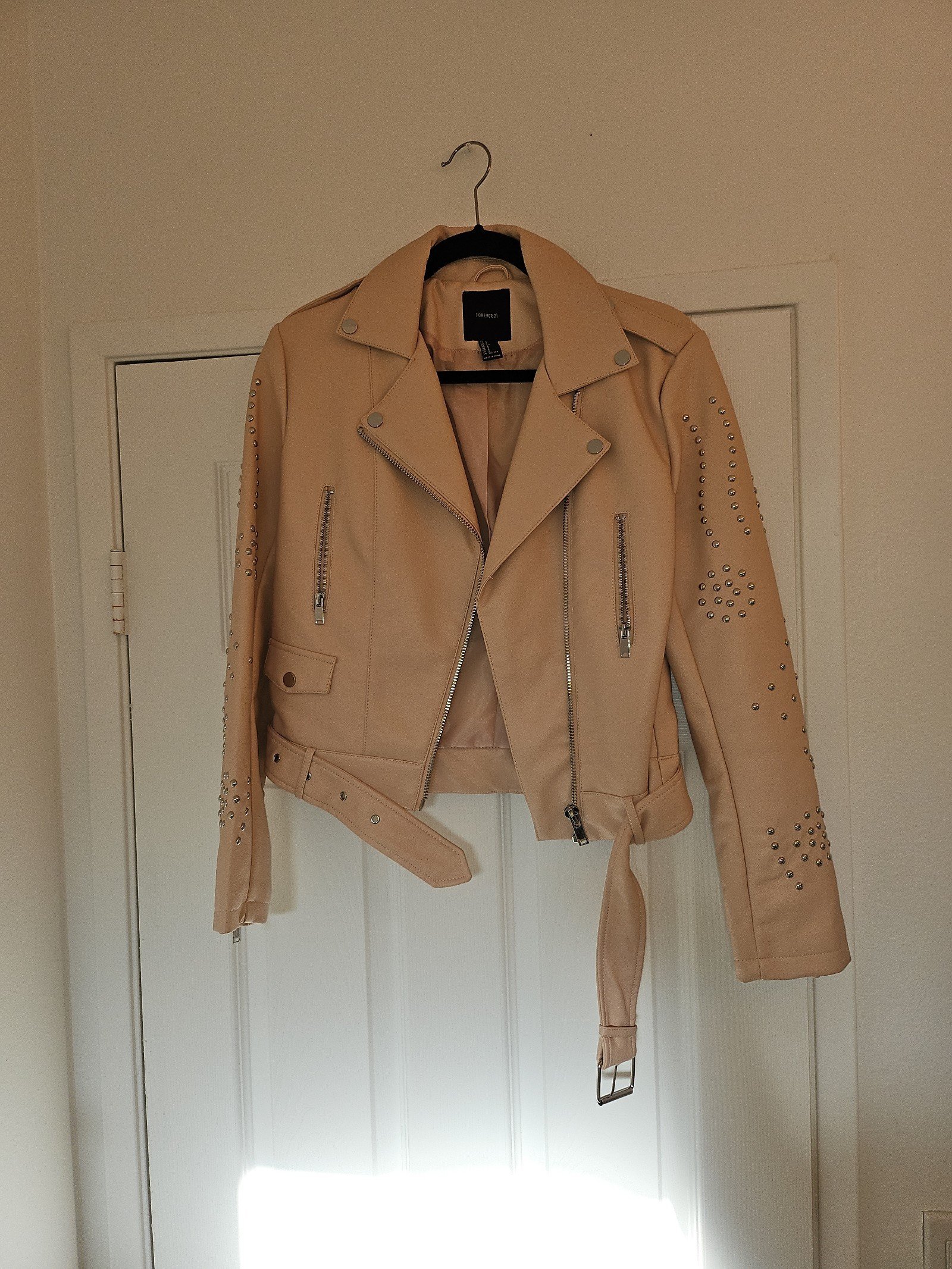 Forever 21 Peach pink Biker Jacket faux leather