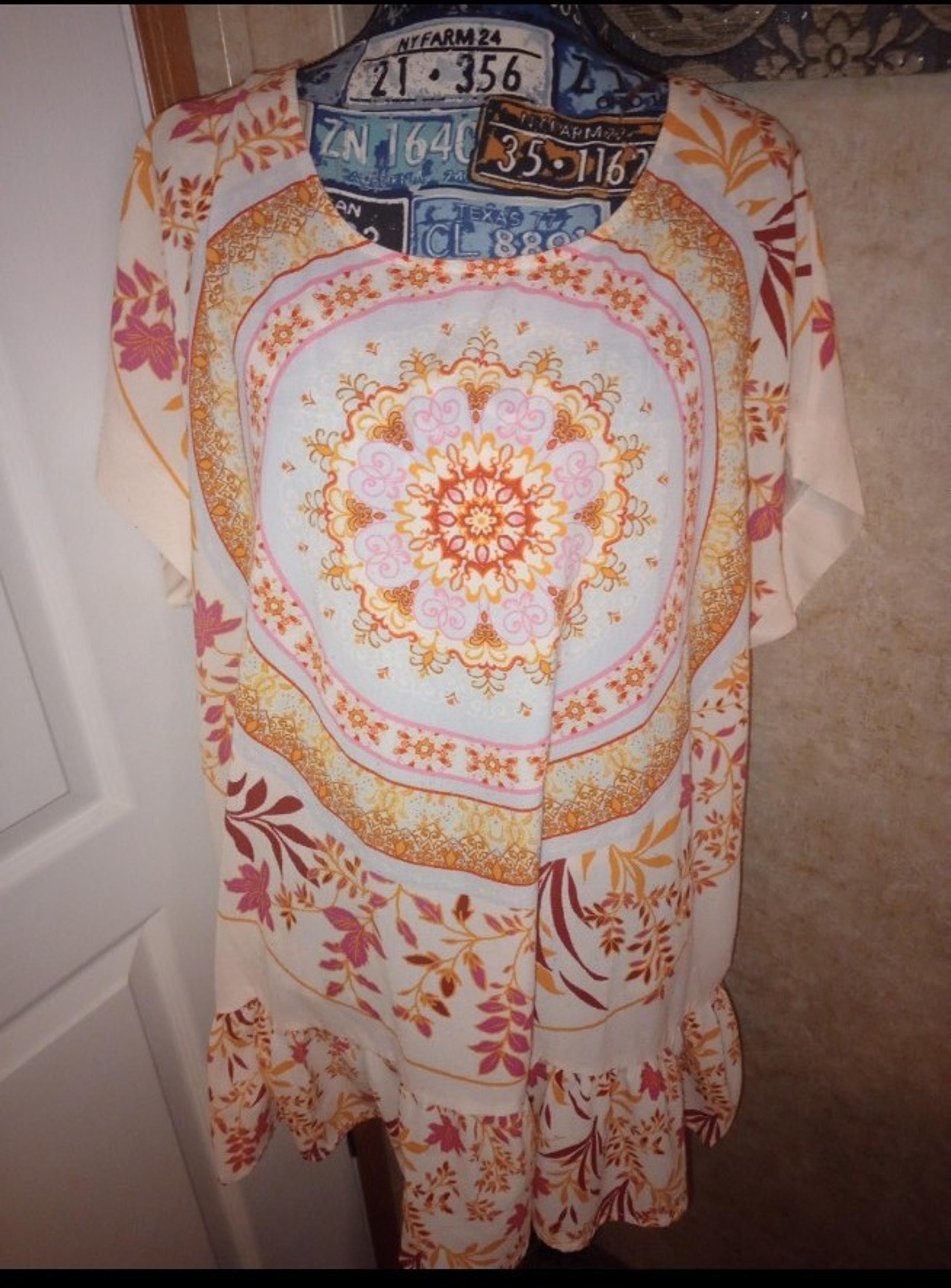 Umgee women's large boho chic oversized tunic shirt blouse