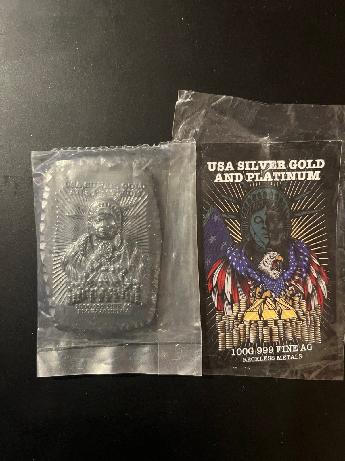 Reckless metals 100 grams 999 silver