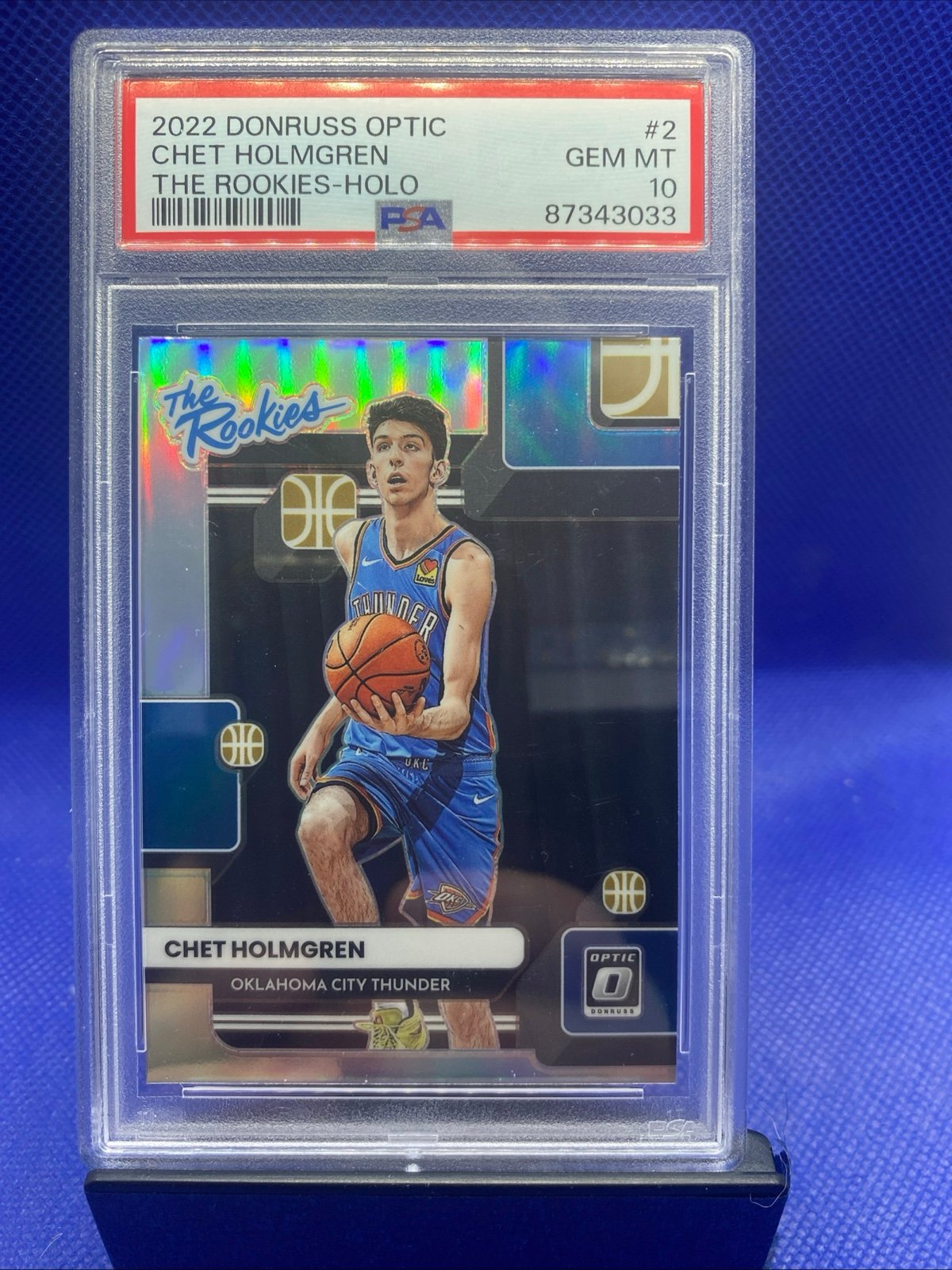 Rookie 2022-23 Donruss Optic Chet Holmgren Holo The Rookies RC Rookie #2 PSA 10