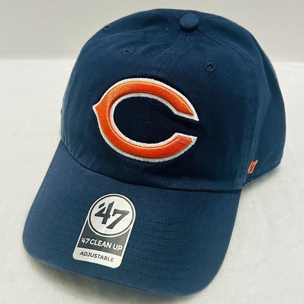 '47 Brand Chicago Bears Clean Up Adjustable Hat Cap Strap Blue NFL Football