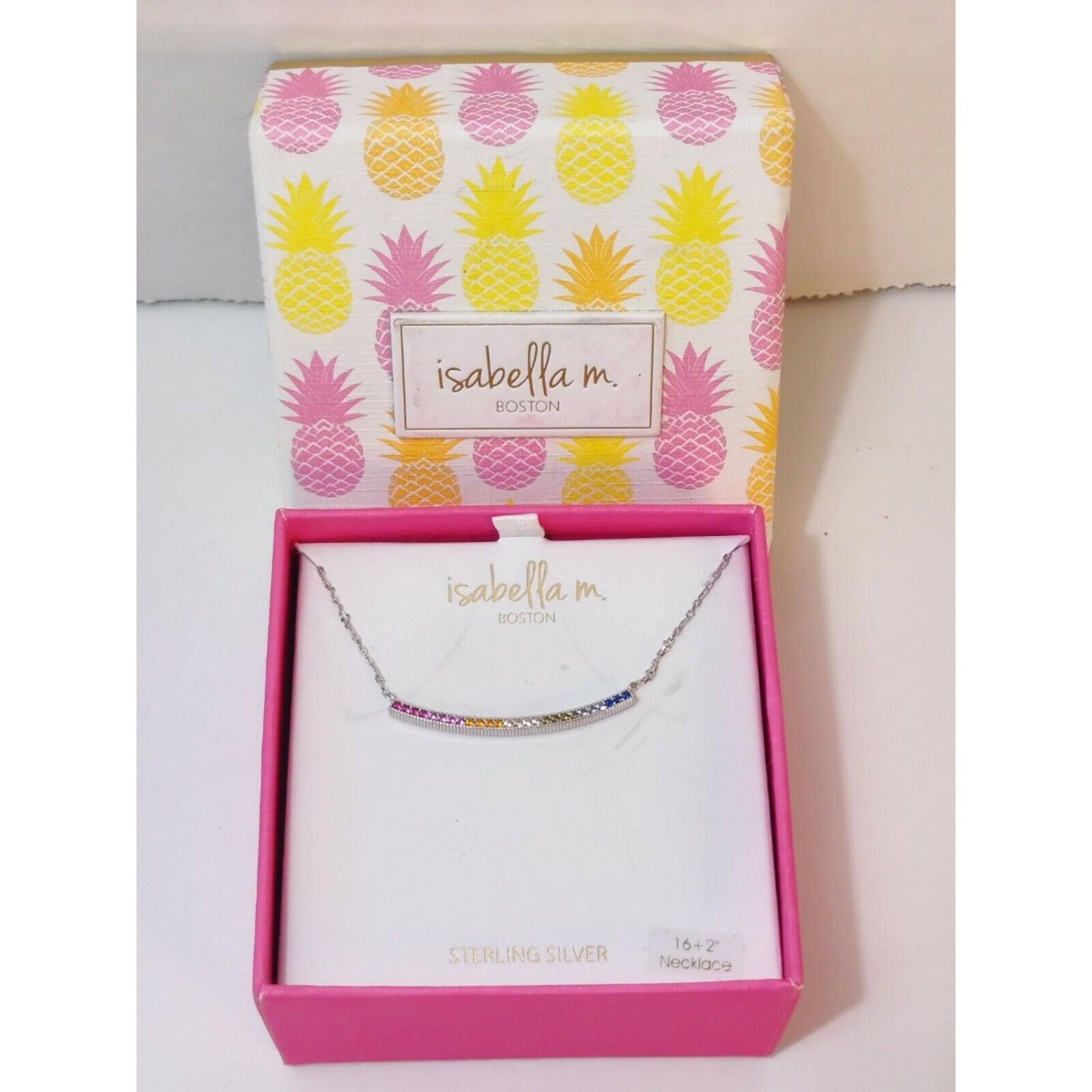 Isabella M Boston Sterling Silver Rainbow Crystal Necklace