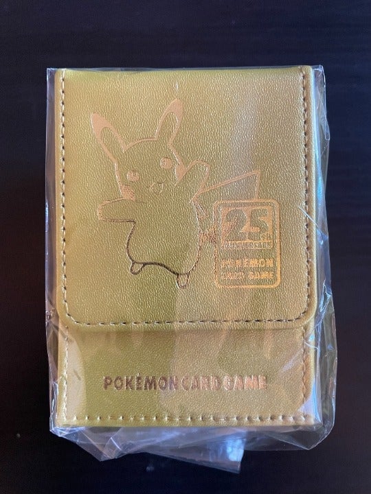 Pokemon Center Japan Premium 25th Anniversary Pikachu Gold Deck box / Deck Case