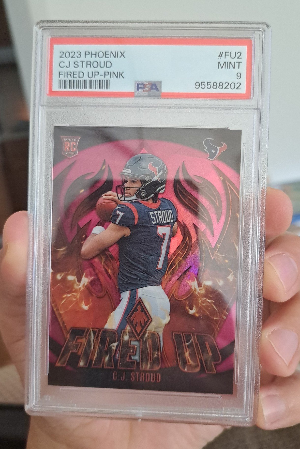 2023 Panini Phoenix CJ Stroud Fired Up Pink /175 PSA 9