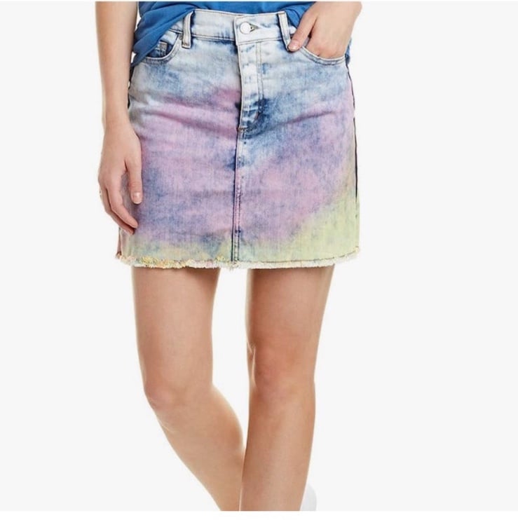 Zadig & Voltaire Juicy Tie And Dye Denim Mini Skirt