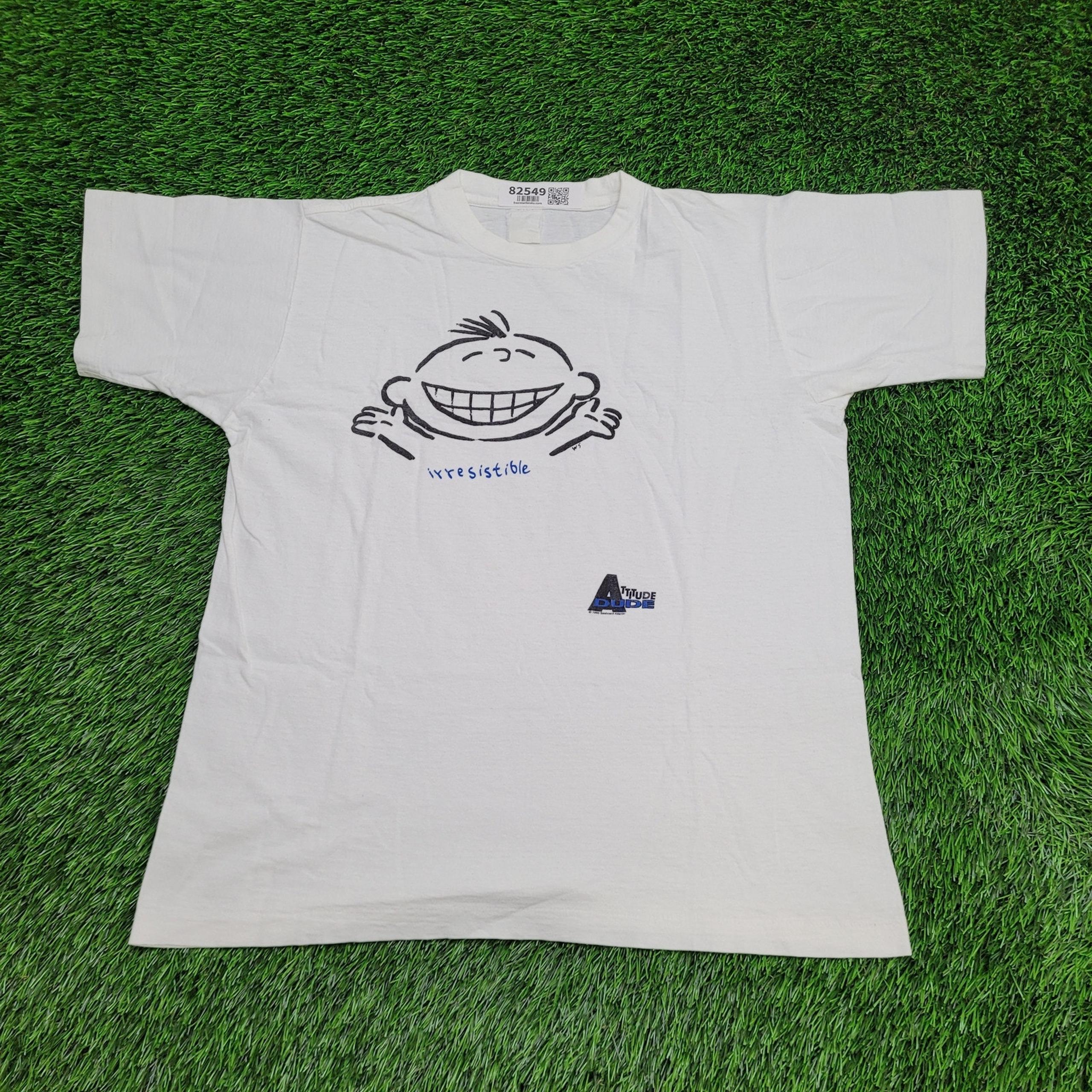 Vintage 1995 Funny Attitude Shirt Womens Large 20x25 White