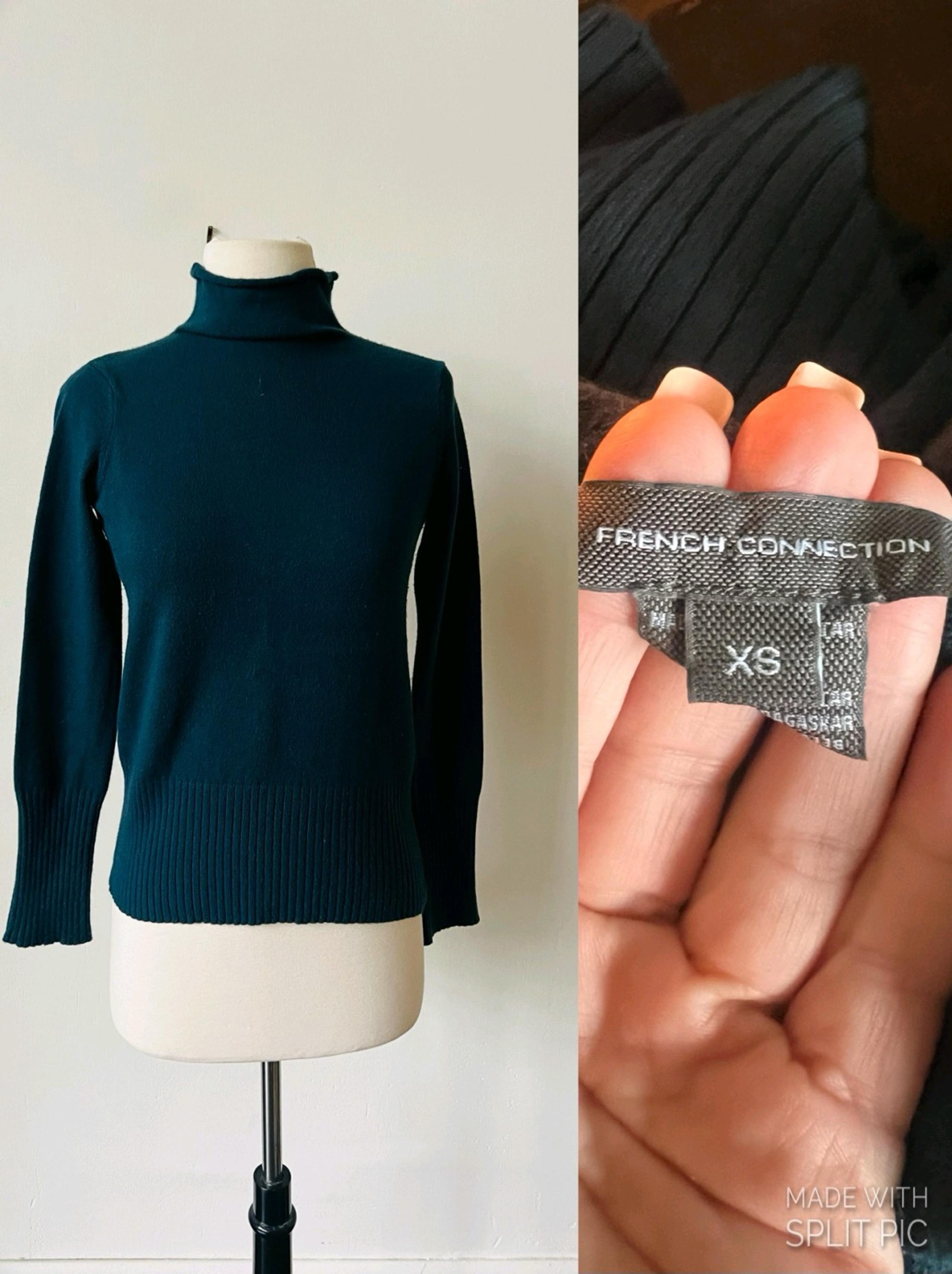 French Connection Dark Teal Turtleneck Sweater Size XS