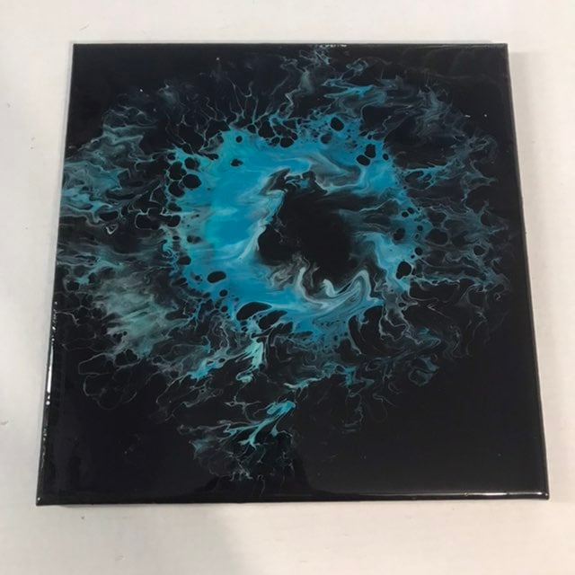 Dutch pour acrylic fluid art piece