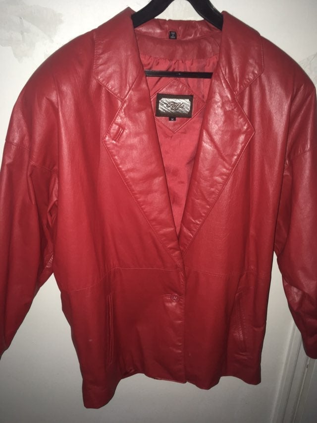 Vintage Red Leather Jacket