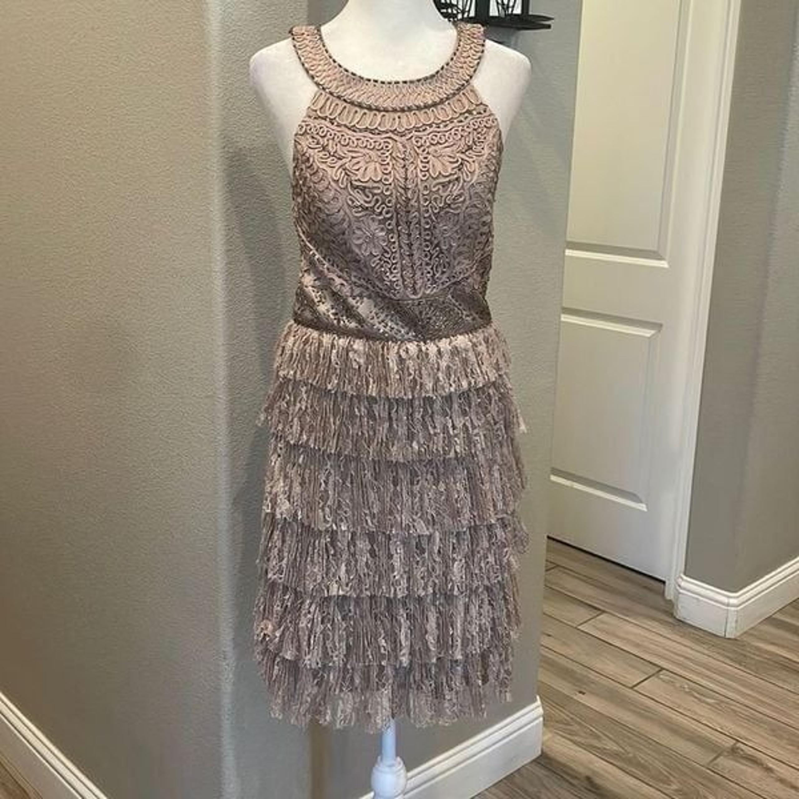 Sue Wong Nocturne Elegant Formal Midi Beaded Gown Size 6