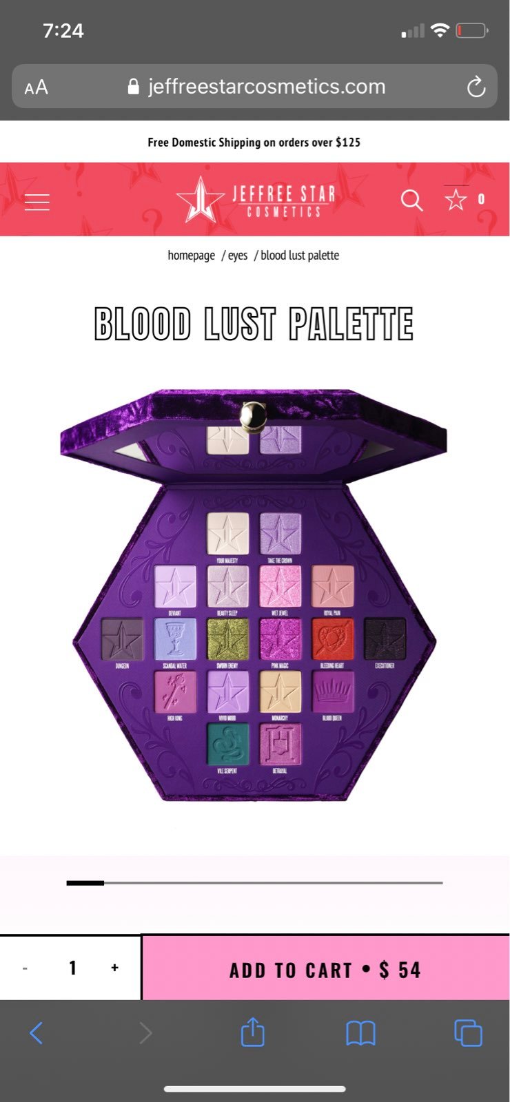 Jeffree Star Blood Lust Palette