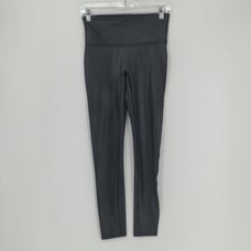 Spanx Women's Black Faux Leather Pull On Leggings Size Medium Shiny Classic