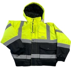Gravel Gear High-Visibility Jacket. Men's Size Large. Black / Fluorescent Yellow