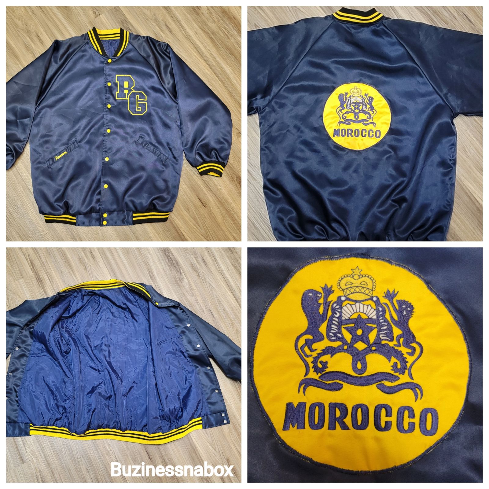 Morocco Custom Satin Varsity Bomber Jacket