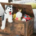 NEW Brown Toy Box, Retro Wooden Storage Chest, Organiser Entryway Bench