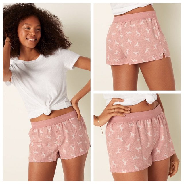 VS PINK PINK FLANNEL SLEEP BOXY SHORT XL