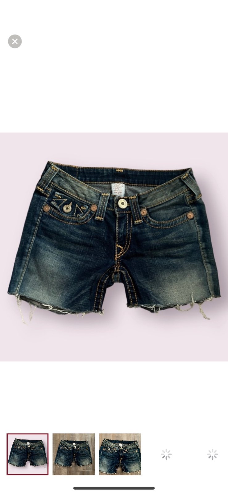 True Religion Joey Blue Jean Shorts