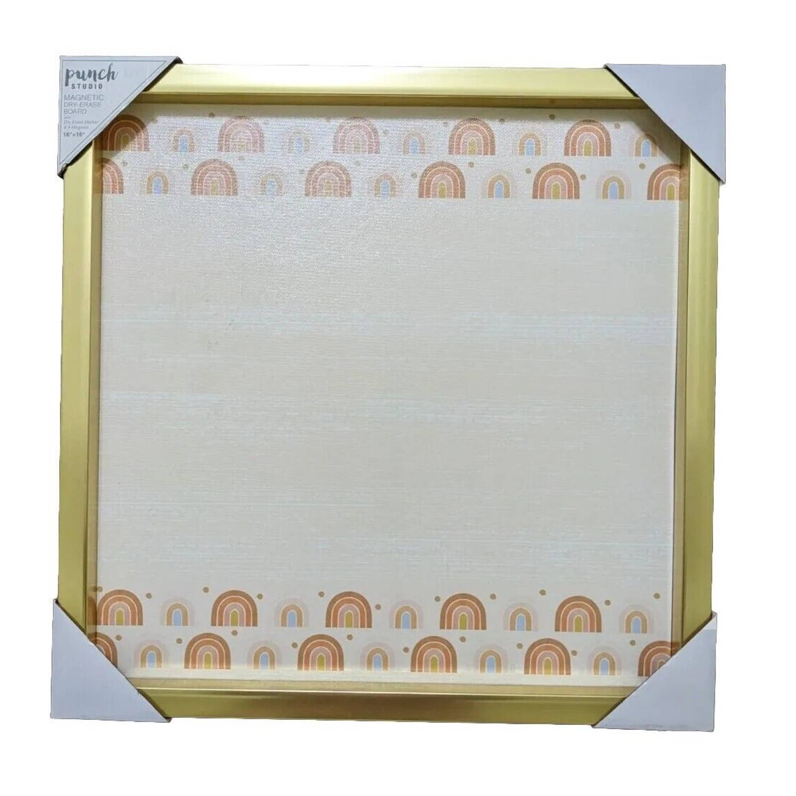 PUNCH STUDIO Magnetic Dry Erase Board 16X16 Wall Hanging Office Home Rainbow