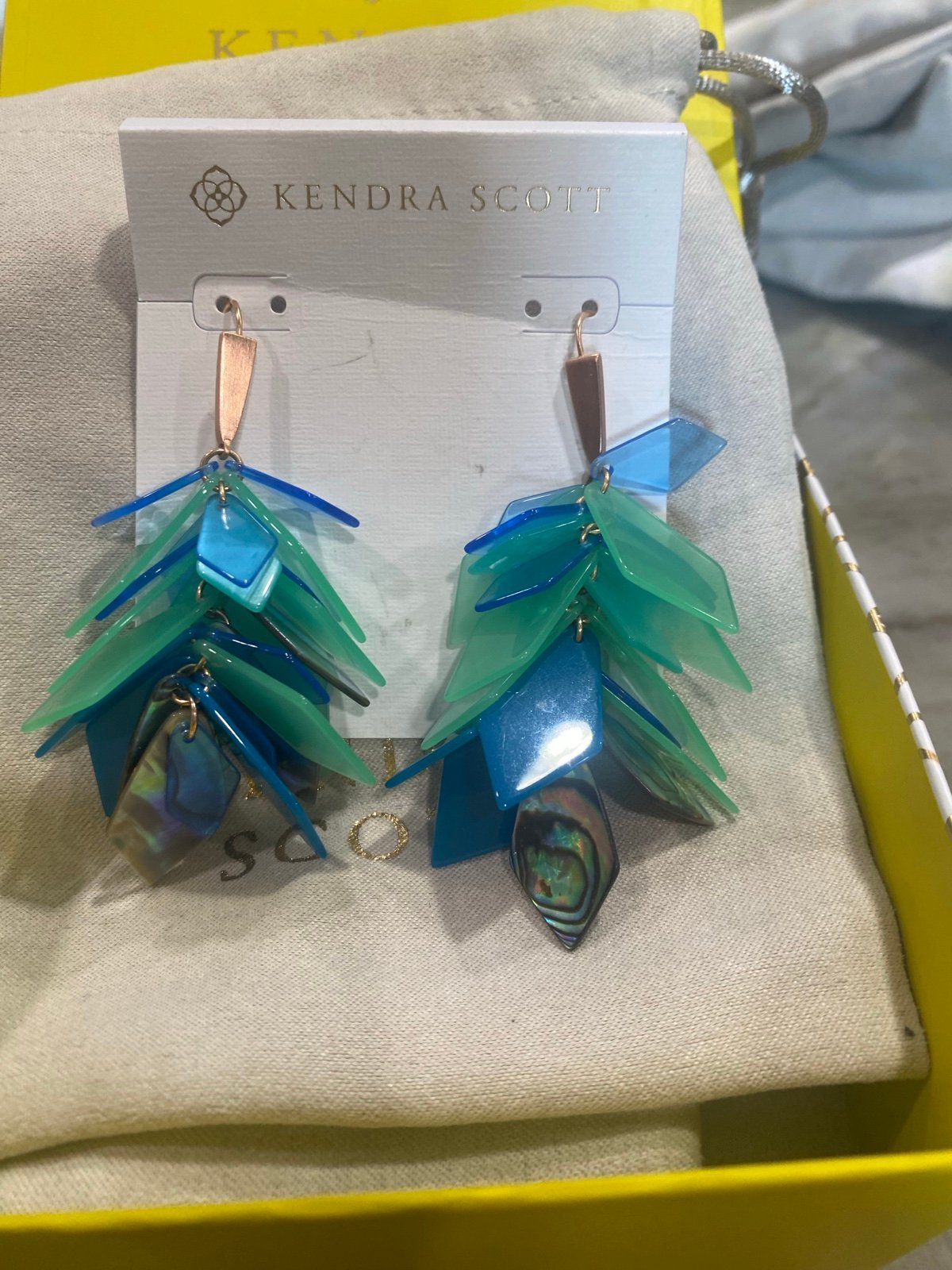 Kendra Scott Blue Mix / Rose Gold Jenni Earrings