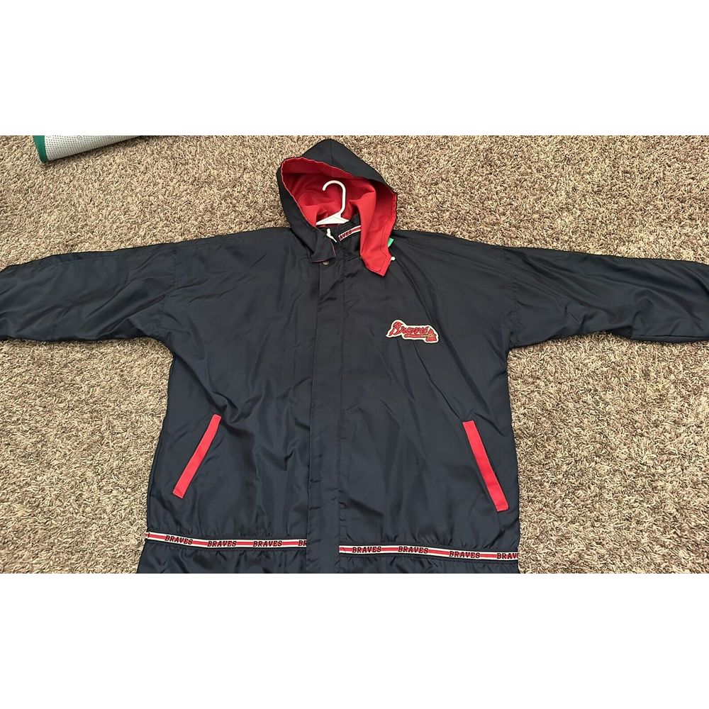 Vintage 90s Atlanta Braves Unbranded MLB Windbreaker Jacket Mens Size 3XL