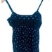 Joie VTG Y2K Navy Polka Dot Babydoll Crochet Trim Cami Top Size S