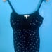 Joie VTG Y2K Navy Polka Dot Babydoll Crochet Trim Cami Top Size S