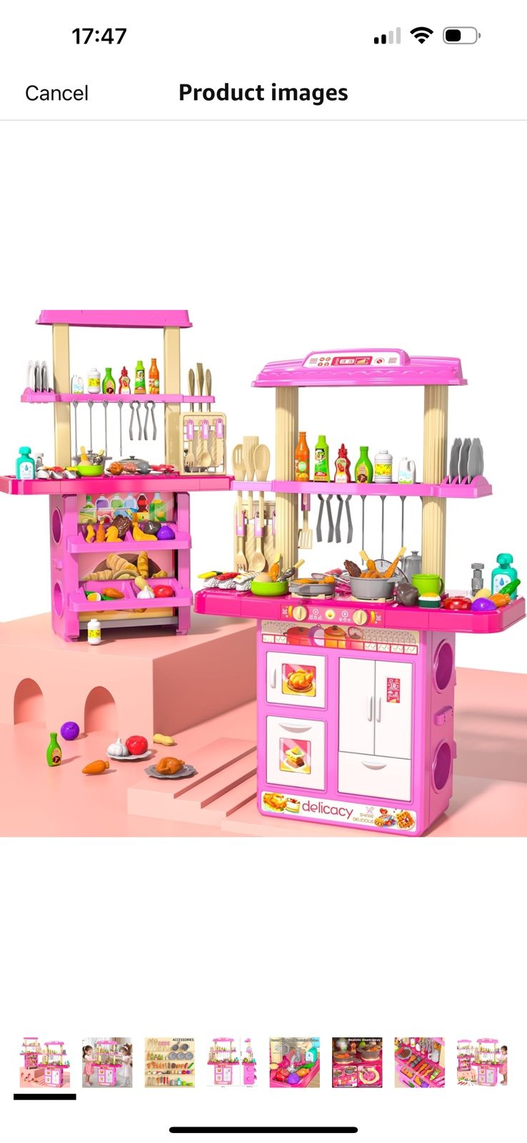 Pretend Play Kitchen Toys for Kid Age 3 4 5 6 7 - Double Sided Kitchen Appliance