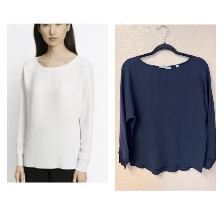Vince NWT Raw Frayed Hem Pullover Lightweight Blouse Size XS Retail 275