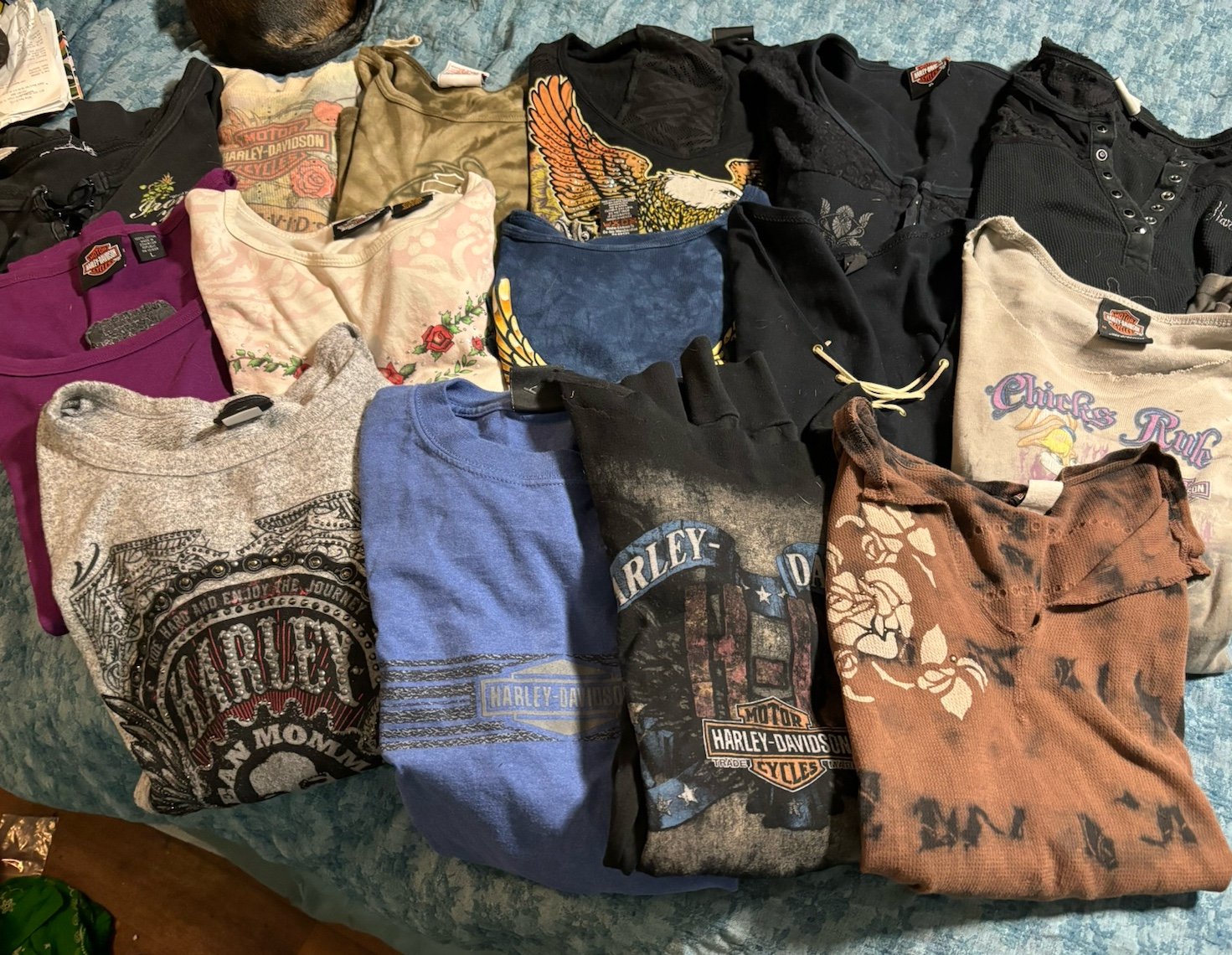 Lot of 25 long sleeve Harley Davidson tops