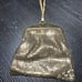 Vintage Whiting & Davis gold mesh tiny purse/evening bag/change purse with wrist