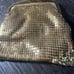 Vintage Whiting & Davis gold mesh tiny purse/evening bag/change purse with wrist