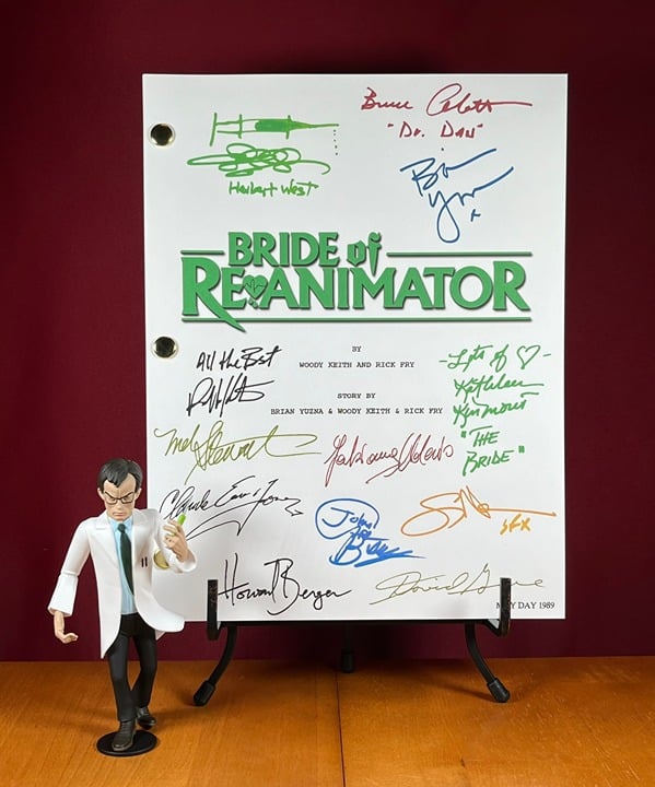 Bride of Re-Animator Script Signed- Autograph Reprints- Herbert West- Horror