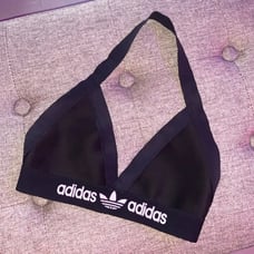 “RE WORKED” ADIDAS TREFOIL CROP TOP/BRA/BIKINI TOP / Y2K