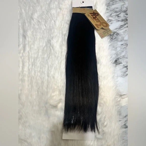 18 Inches 100% Human hair Black Hair Extensions #1B Straight Silky Soft Hair