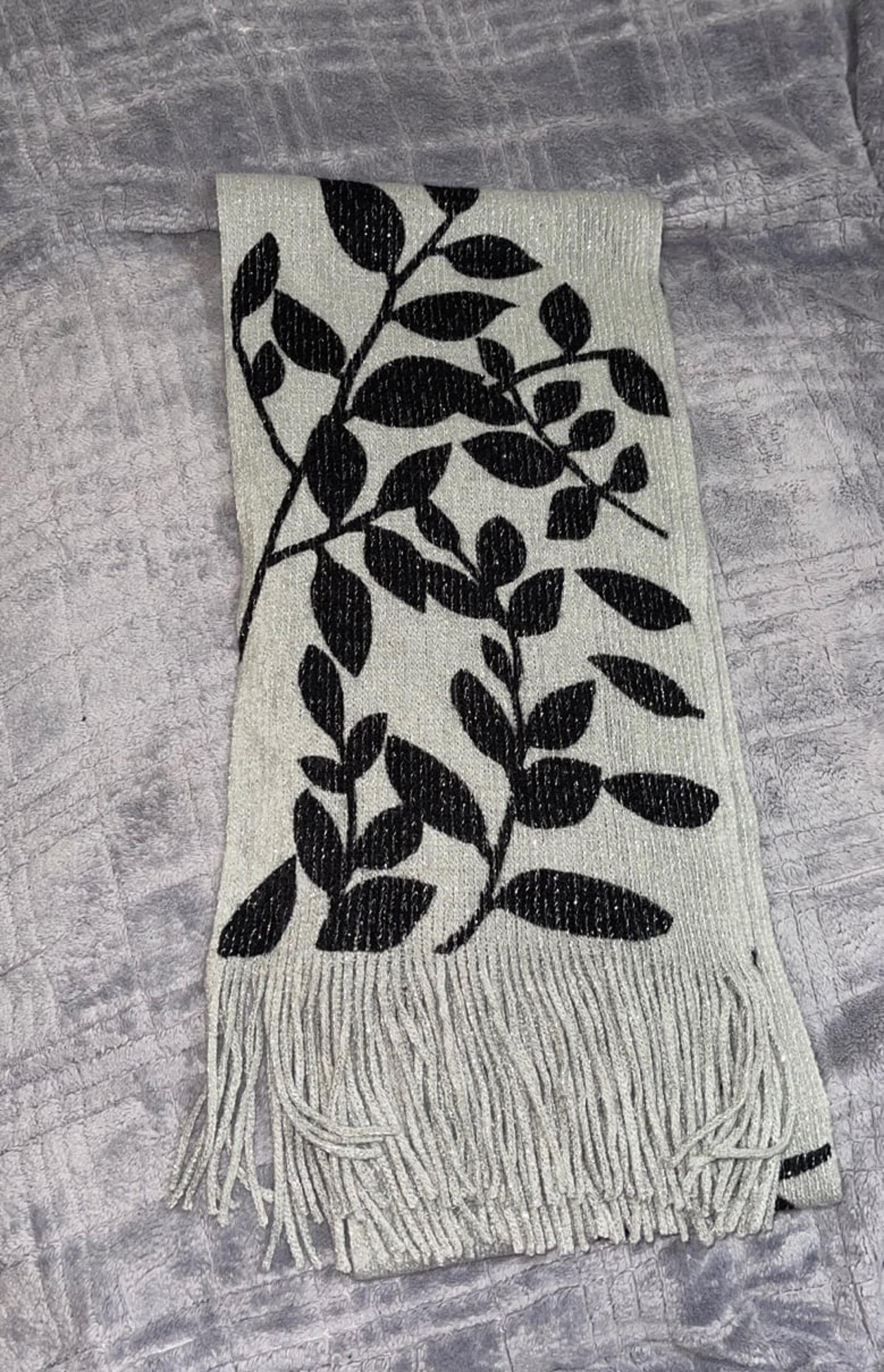 Silver Sparkly Winter Scarf Extra Long