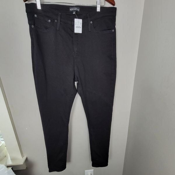 J Crew 10 high-rise black skinny jean in signature stretch Black 33