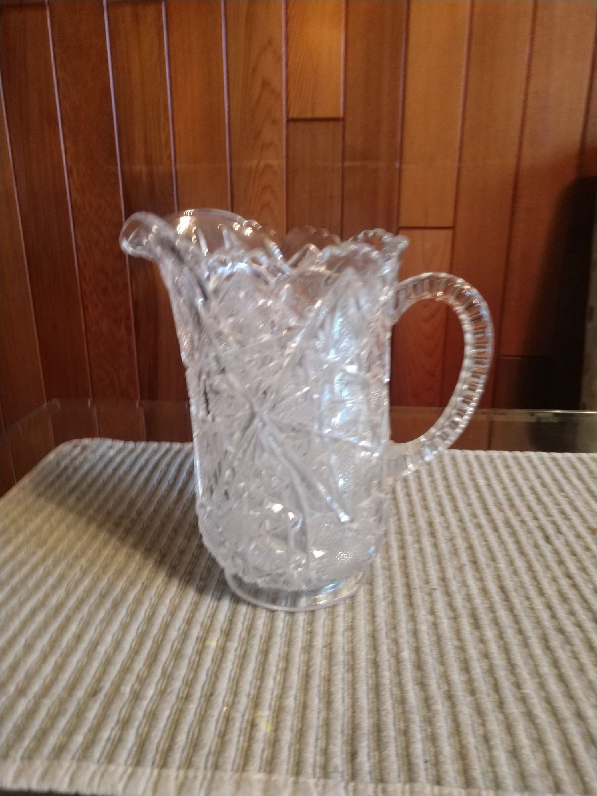 Crystal glass vintage pitcher