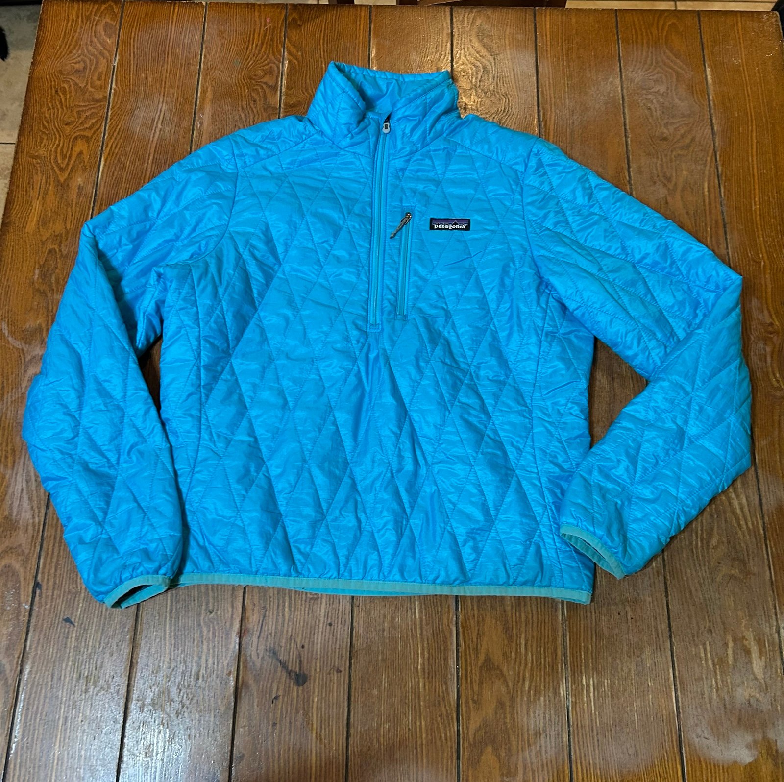 Patagonia Women’s Size Small Nano Puff Diamond Quilt Pullover Jacket Light Blue