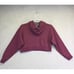 Adidas Cropped Hoodie Womens S Purple 3 Stripes Leopard Animal Print Sweatshirt