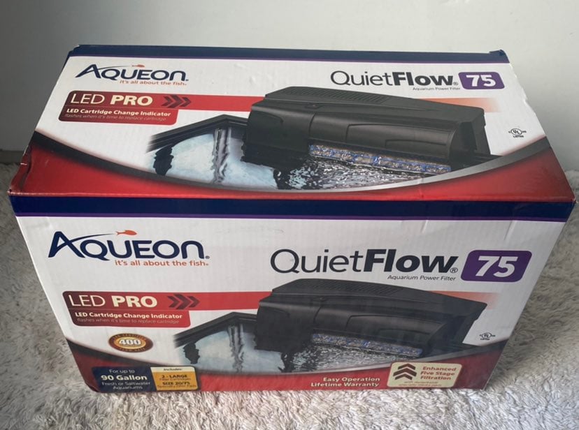 Aqueon Quite Flow 75 LED Pro 90 Gal Aquarium Power Filter Kit NEW
