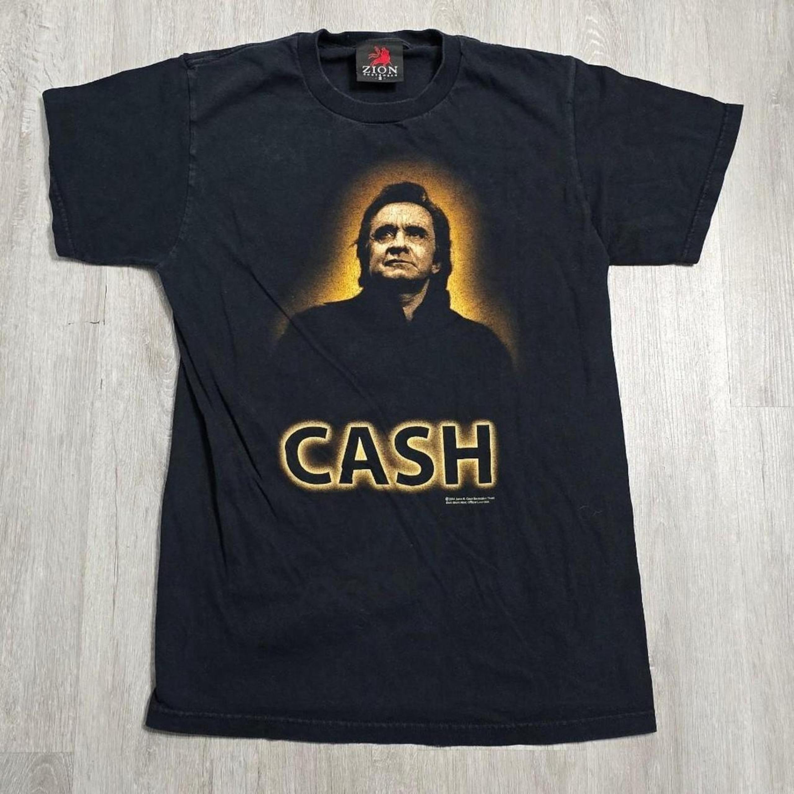 Vintage 2004 Zion Rootswear Johnny Cash Tee Black Size Small