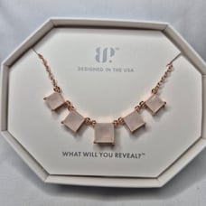 Bomb Party Necklace White Agate on Rose Gold